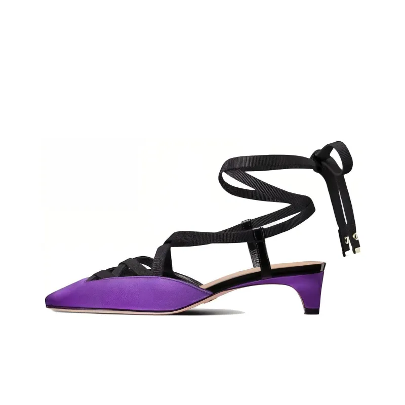 DIOR Cone Heel High Heels 4cm Women's Purple-0