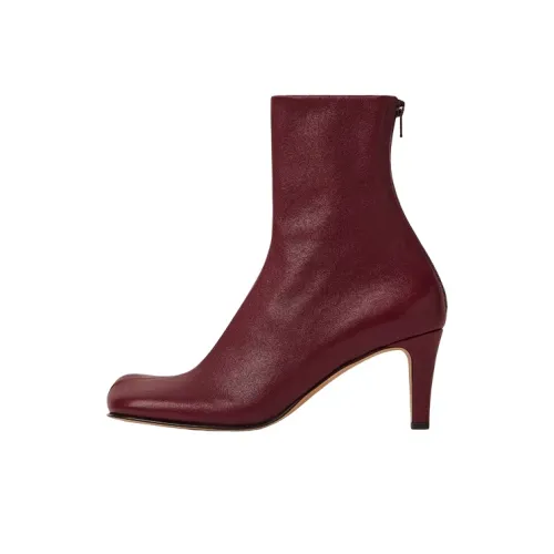 Bottega Veneta Bloc Ankle Boots 7cm Women's Red