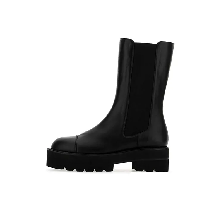 Stuart Weitzman/SW FRANKIE LIFT BOOTIE Crew Chelsea Boots Women's Black Heart-0