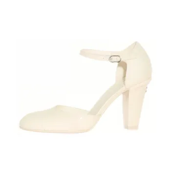 CHANEL Cone Heel High Heels 9cm Women's Ivory