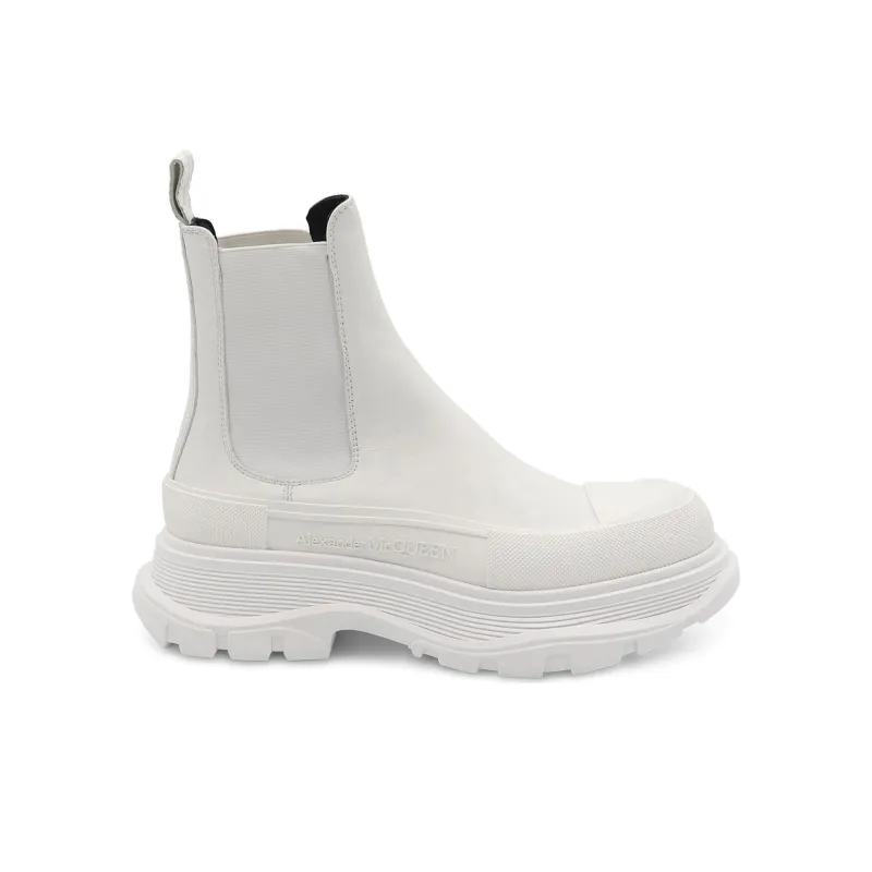 Alexander McQueen Tread Slick Ankle Boots White Women's-1