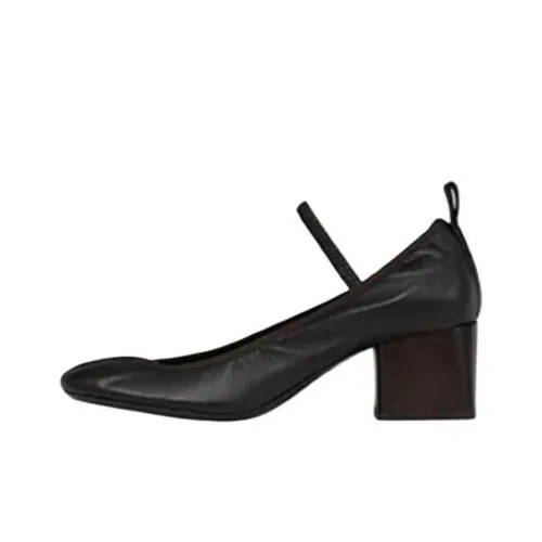 Lemaire Square Ballerina Block Heel High Heels 5.5cm Women's Black