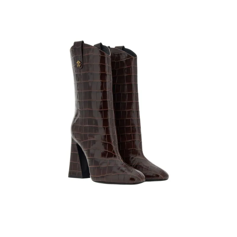 Roberto Cavalli Ankle Boots Women's Red Brown-2
