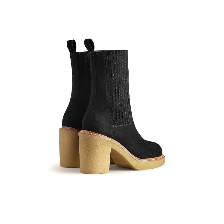 HERMES Donia Ankle Boots Women's Black-4