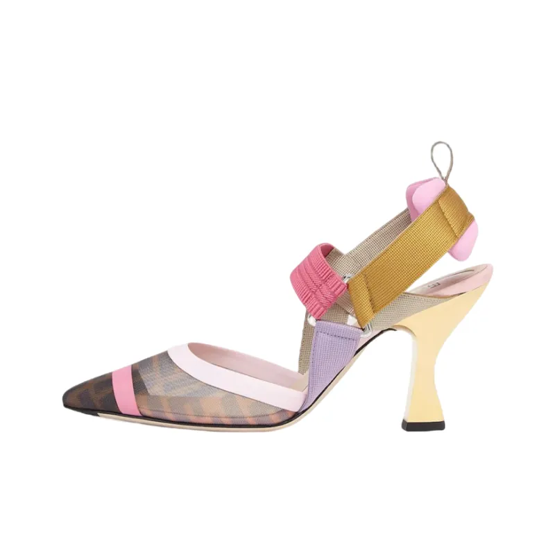 FENDI Colibri Slim Heel High Heels Women's Brown-0