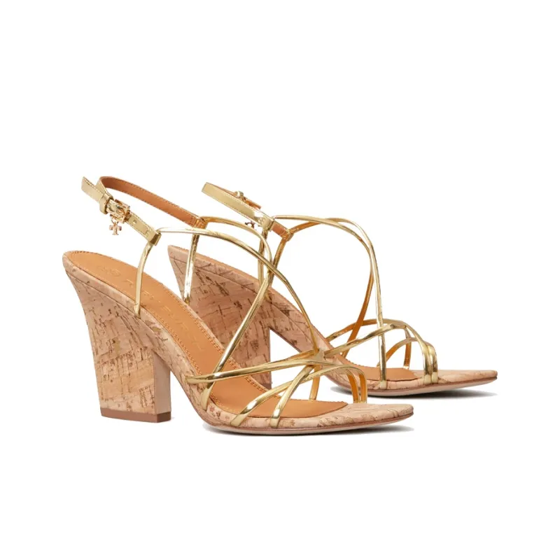 TORY BURCH Penelope Block Heel Strap Sandals 9cm Women's Gold-2