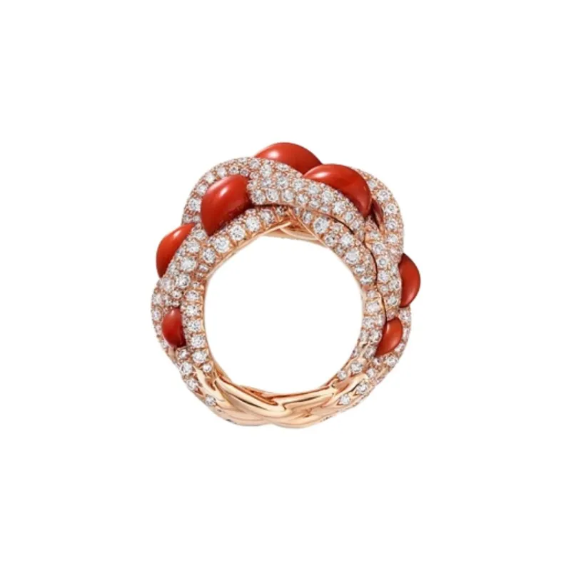 CARTIER Rose Gold Rings Unisex Red-0
