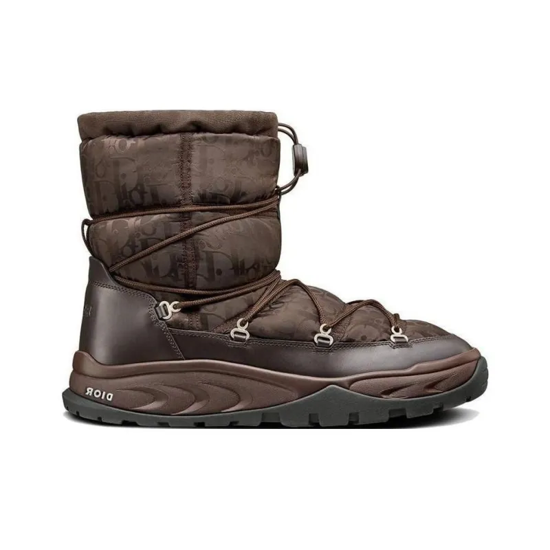 DIOR Snow Ankle Boot Brown Oblique Nylon-1