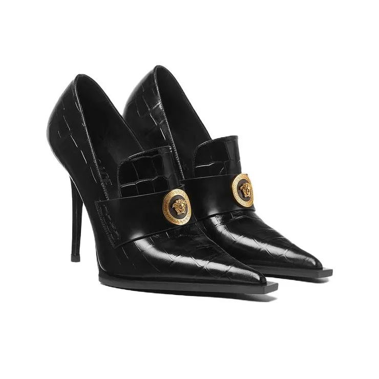 VERSACE Alia 115mm Leather Pumps-2