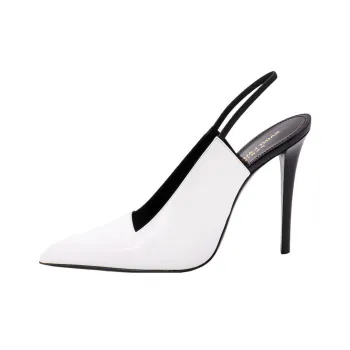 SAINT LAURENT Raven Pointed Toe Slingback Pumps