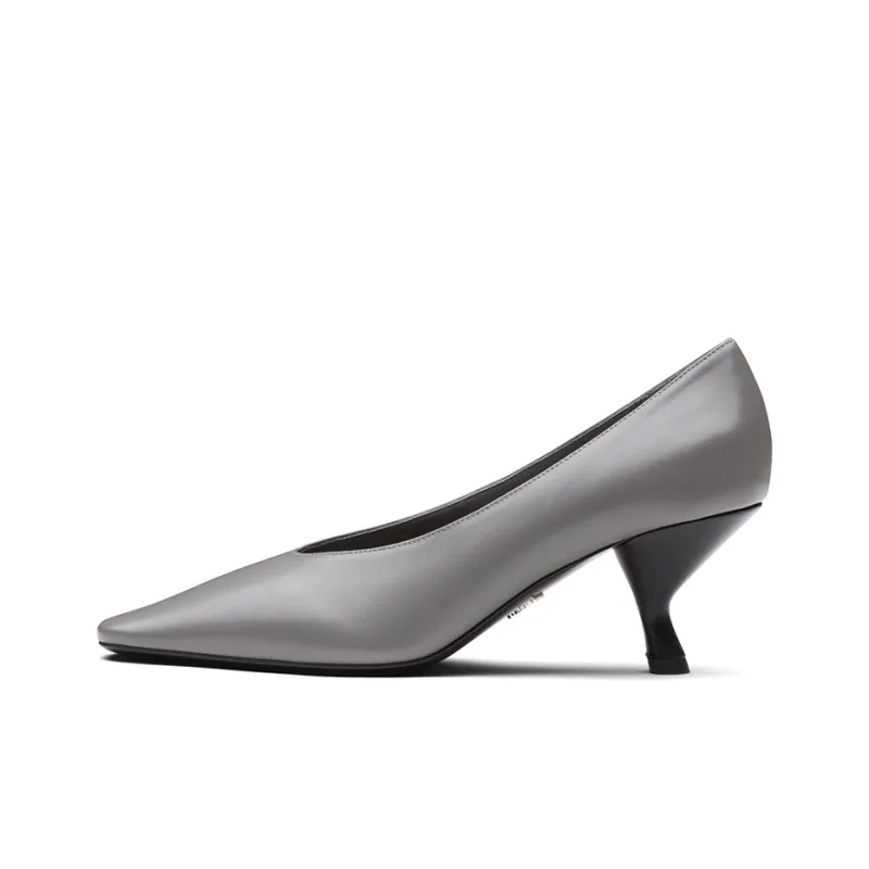 PRADA Irregular Heel High Heels Women's Silver-0