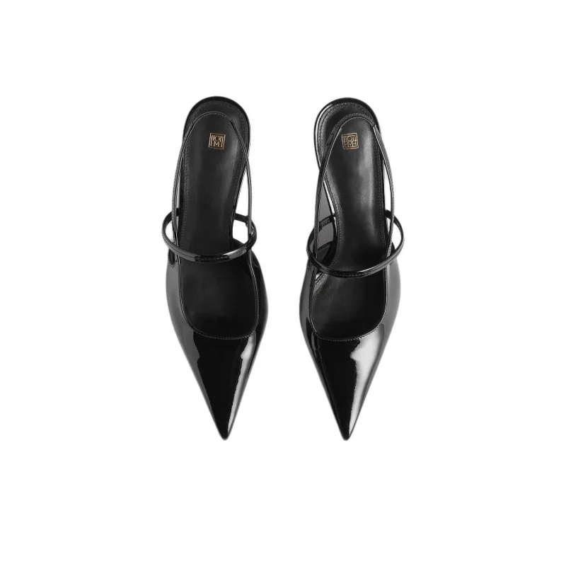 TOTEME Sharp Spool Heel High Heels 5cm Women's Black-5