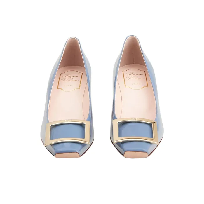 Roger Vivier Trompette Spool Heel High Heels 4.5cm Women's Light Blue-2