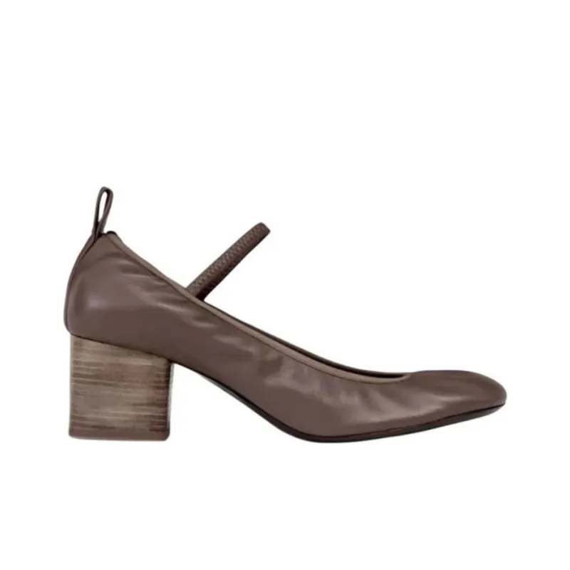 Lemaire Block Heel High Heels 5.5cm Women's Umber-1