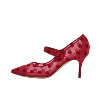 MANOLO BLAHNIK Camparimesh Slim Heel High Heels 7cm Women's Red