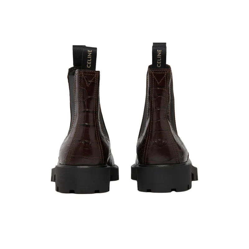 CELINE Margaret Short Chelsea Boots 3.5cm Women's Umber-4