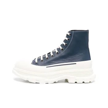 Alexander McQueen Tread Slick Lace Up Boot 'Navy Leather'