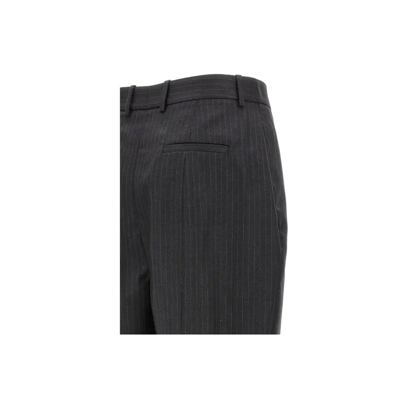 Alexander McQueen Straight Leg Pinstripe Tailored Pants-3