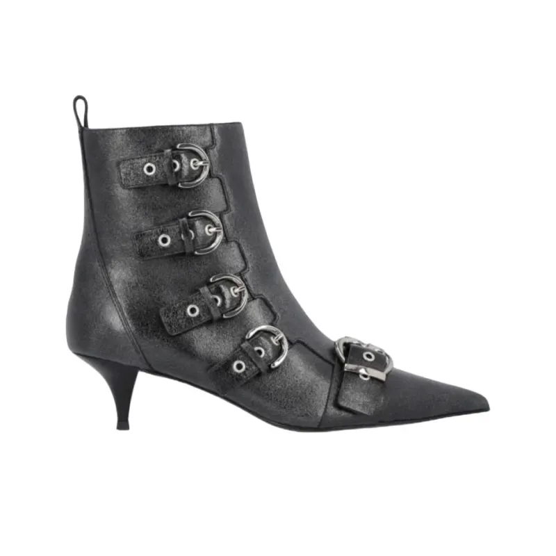 PINKO Buckled Heeled Pointed-Toe Ankle Boots Women's-1