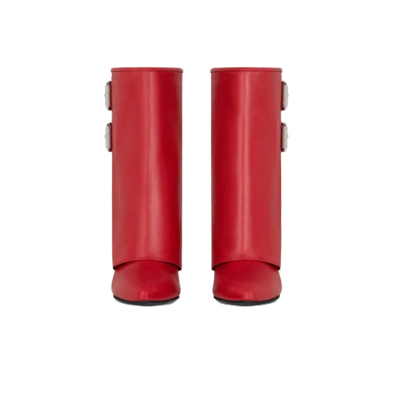 Givenchy Shark Lock Ankle Boots 6.1cm Women's Red-2