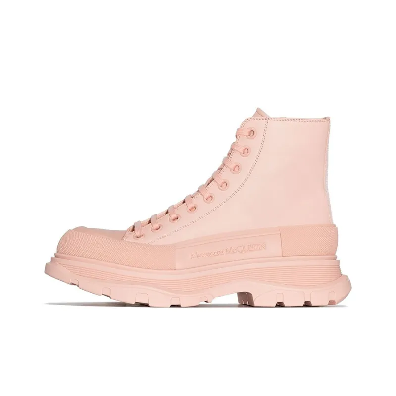 Alexander McQueen Tread Slick Boot Pink Leather Women's-0