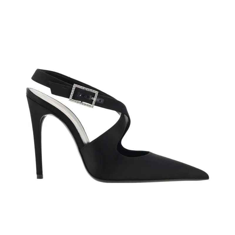 SAINT LAURENT Spontini 110mm Satin Slingback Pumps-1