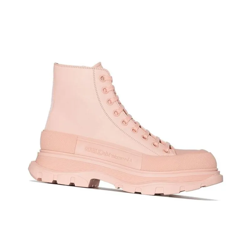 Alexander McQueen Tread Slick Boot Pink Leather Women's-1