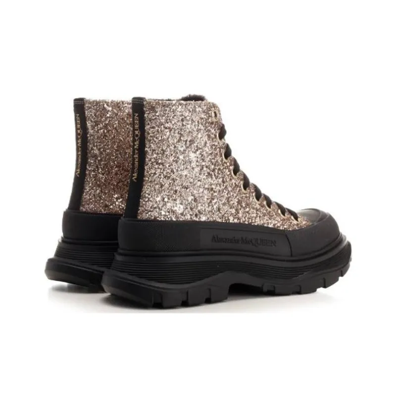 Alexander McQueen Tread Slick Boots 'Silver Gold Black' Women's-3