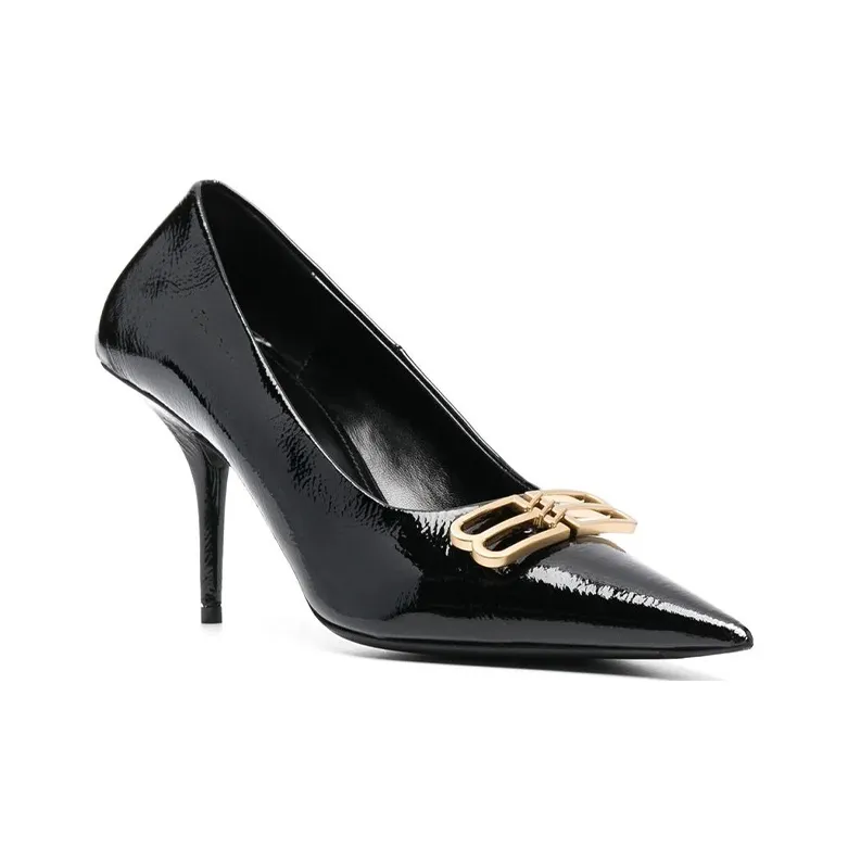 Balenciaga Square Knife Bb 80mm Pumps 'Black Shiny Lambskin' Women's-2