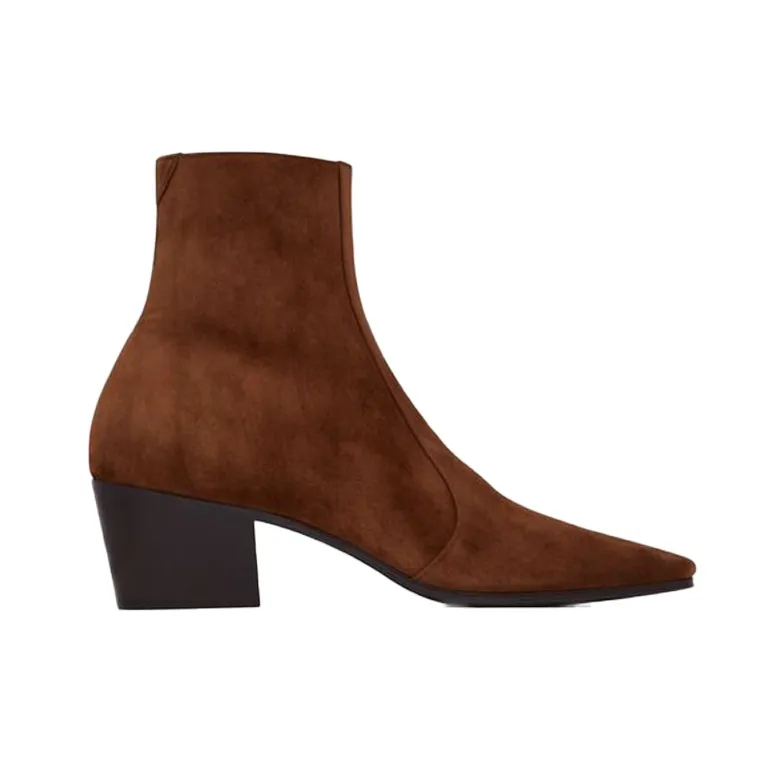 SAINT LAURENT Vassili Ankle Boots Women's Brown-1