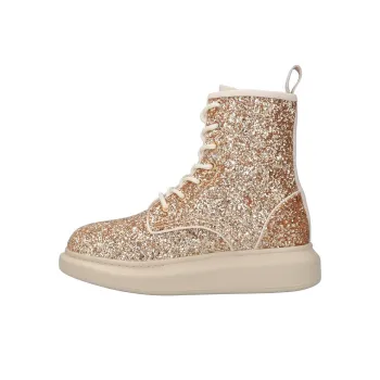 Alexander McQueen Ankle Boots 'Gold Glitter' Women's