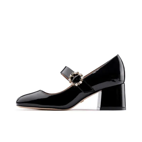 Stuart Weitzman/SW Chunky Heel High Heels 6cm Women's Black