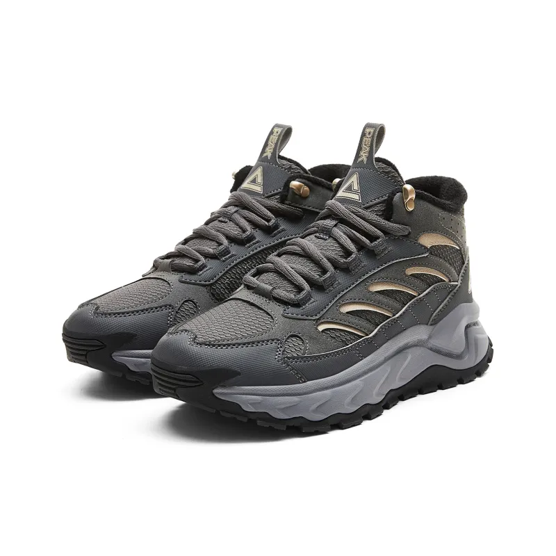 PEAK Anti Slip And Wear Resistant Rebound High Top Casual Shoes Women's Dark Gray-3