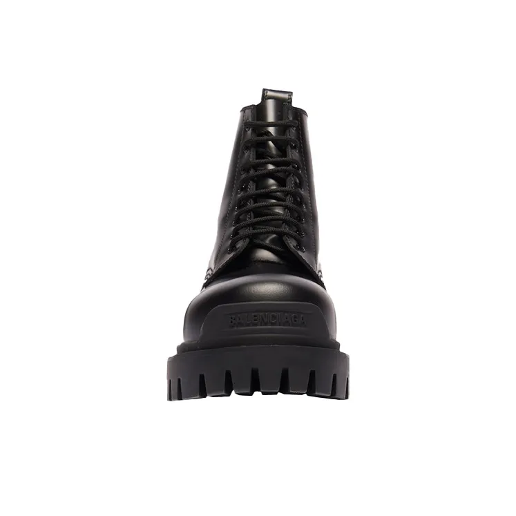 Balenciaga Small Cowhide Lacing Martin Mid Boots 'Black'-2
