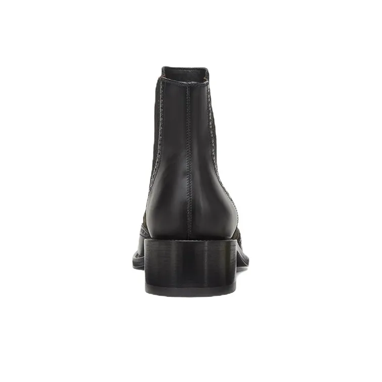 FENDI Monogram-pattern Leather Ankle Boots-4