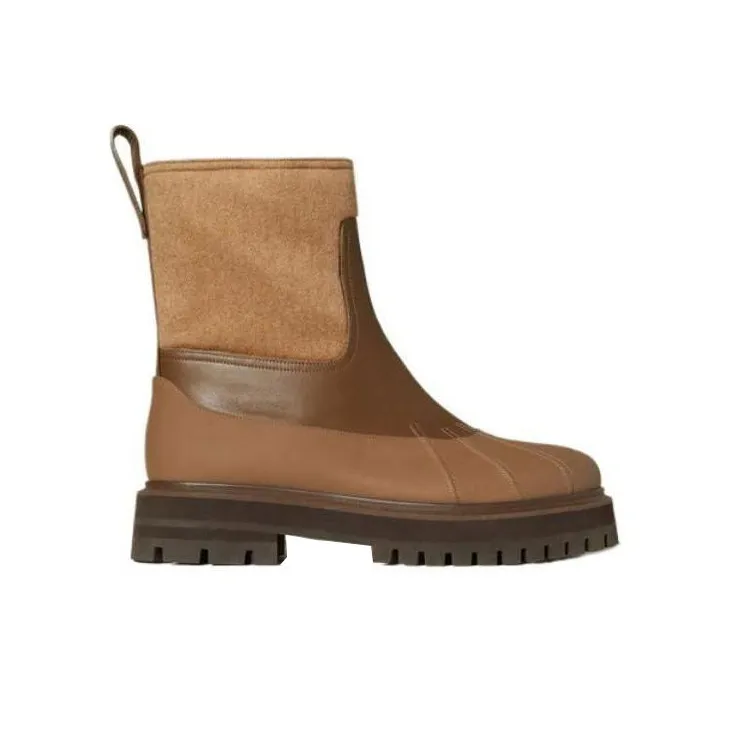 Loro Piana Regent Ankle Boots Women's Coffee-1