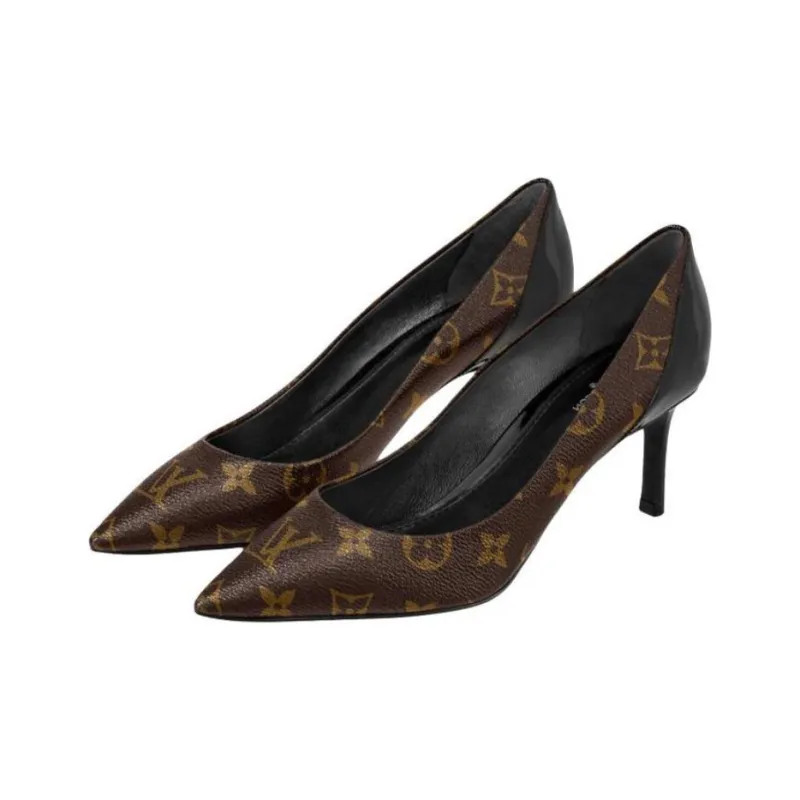 LOUIS VUITTON Chérie Slim Heel High Heels Women's Monogram Color-2