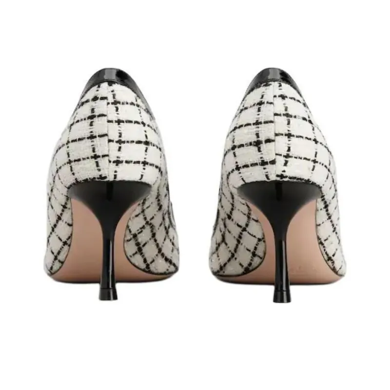 Roger Vivier Viv' In The City Irregular Heel High Heels 6.5cm Women's Black White-5