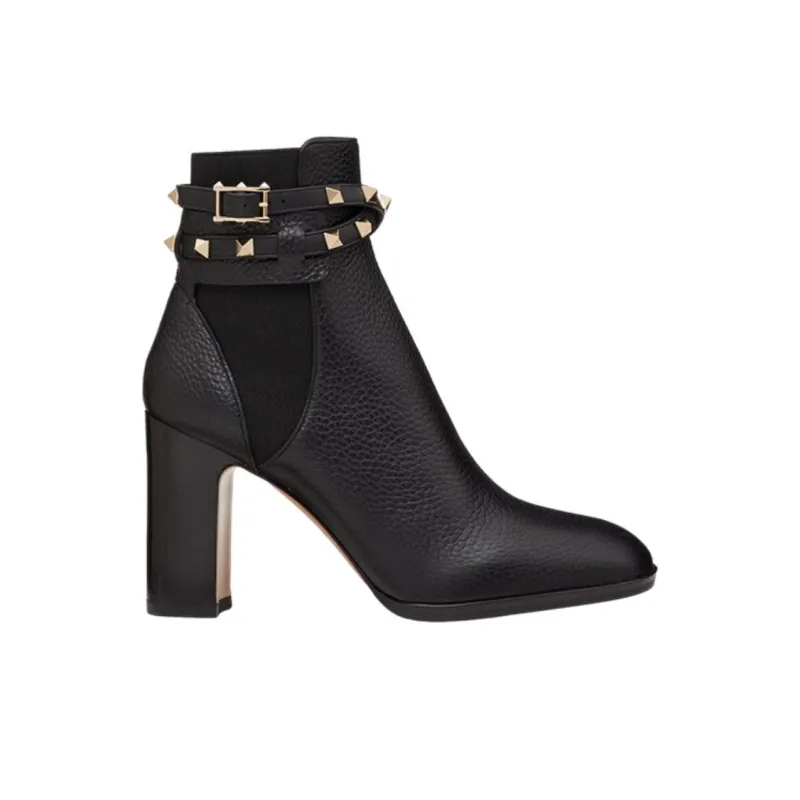 Valentino Rockstud GARAVANI Ankle Boots 9cm Women's Black-1