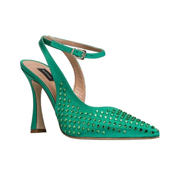 PINKO Irregular Heel High Heels 9cm Women's Green-2