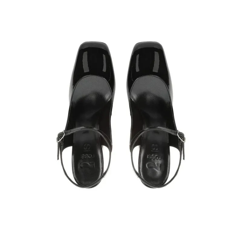 SERGIO ROSSI Chunky Heel High Heels 7.6cm Women's Black-4
