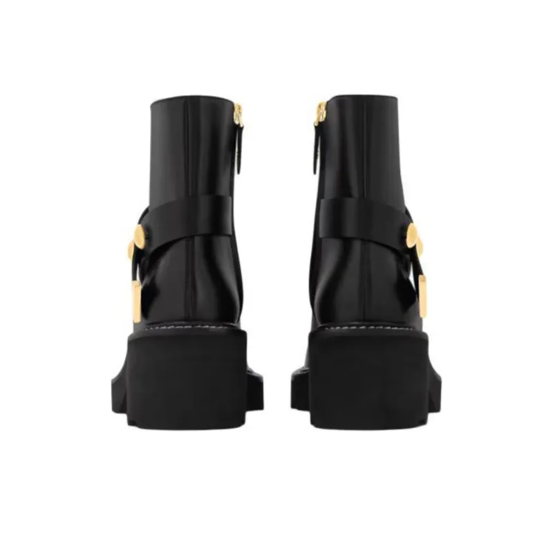 LOUIS VUITTON Beaubourg Ankle Boots 4cm Women's Black-3