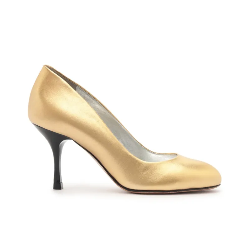 Schutz Giordana Slim Heel High Heels 8.5cm Women's Gold-1