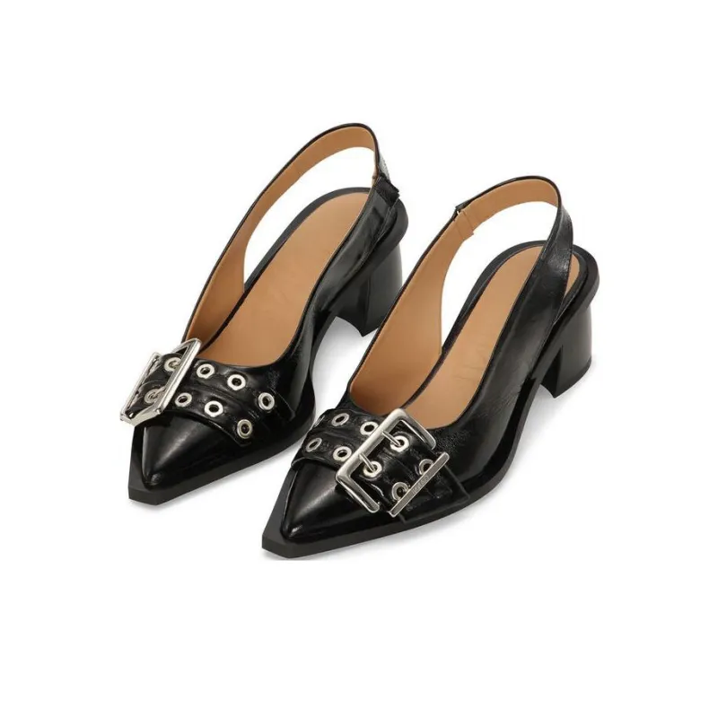 GANNI Buckle Slingback Pumps-2