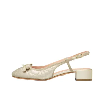 DIOR Chunky Heel High Heels 3cm Women's Gold