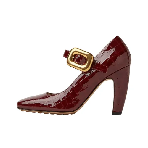 Bottega Veneta Mostra Cone Heel High Heels 9cm Women's Red