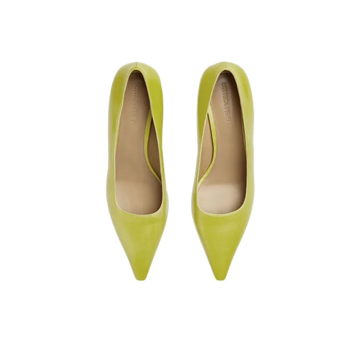 Bottega Veneta Point Cone Heel High Heels 5cm Women's Kiwi Green-3