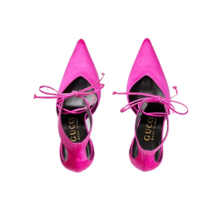 GUCCI Cone Heel High Heels 10.5cm Women's Fuchsia-3