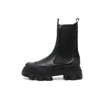 GANNI Recycled Rubber Short Chelsea Boots Women's Black