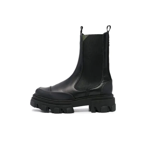 GANNI Recycled Rubber Short Chelsea Boots Women's Black
